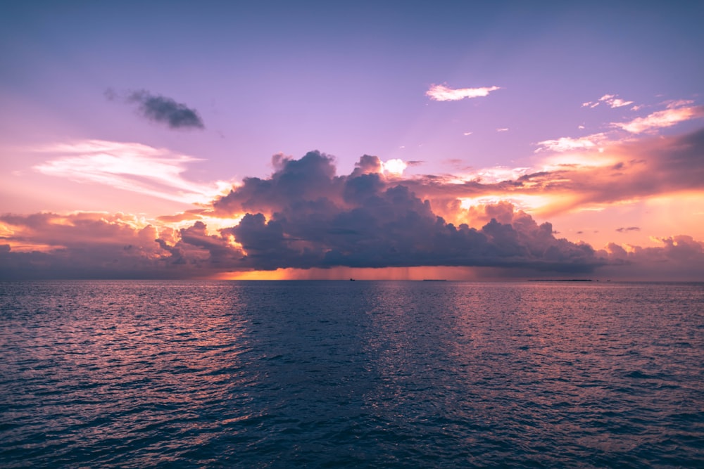 calm sea during golden hour