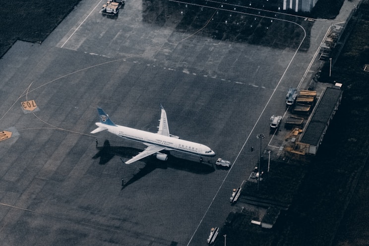 white airplane