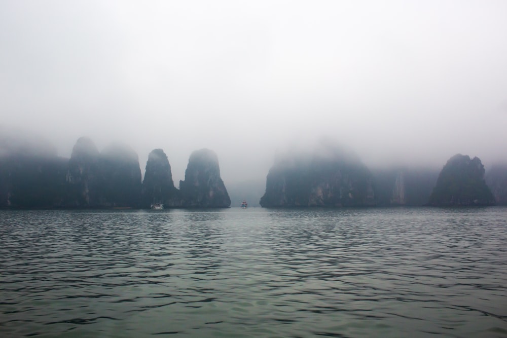 rock formations on water