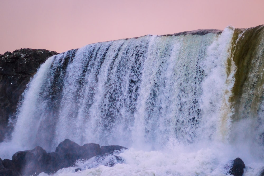 waterfall in timelapse photography