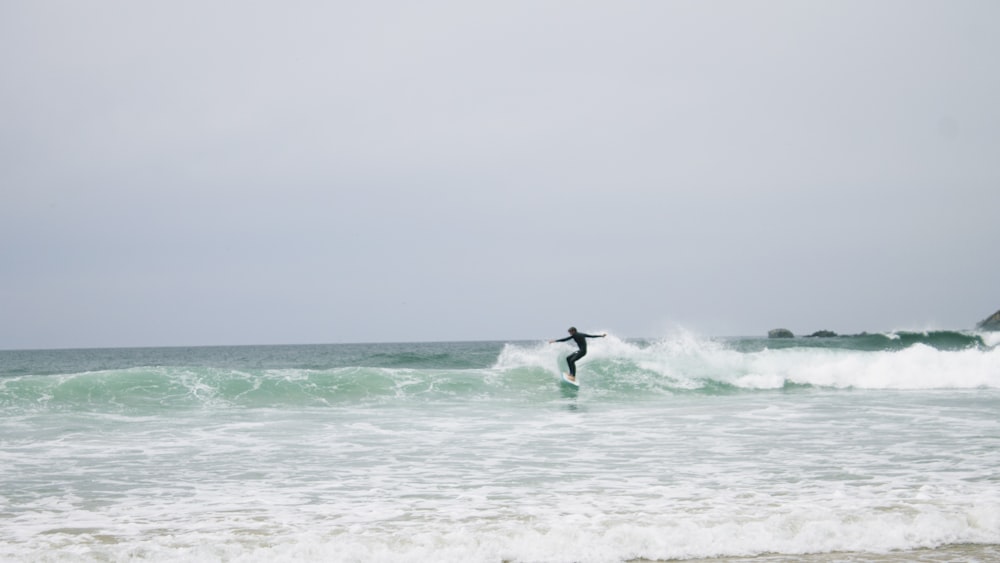 person surfing on seashore