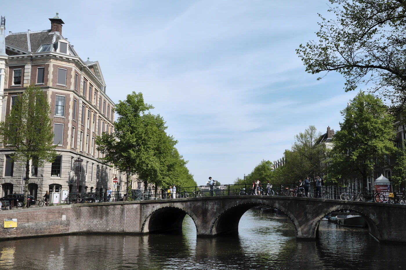 Canal city at dusk