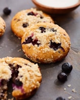 cookies with blueberry on side