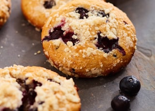 cookies with blueberry on side