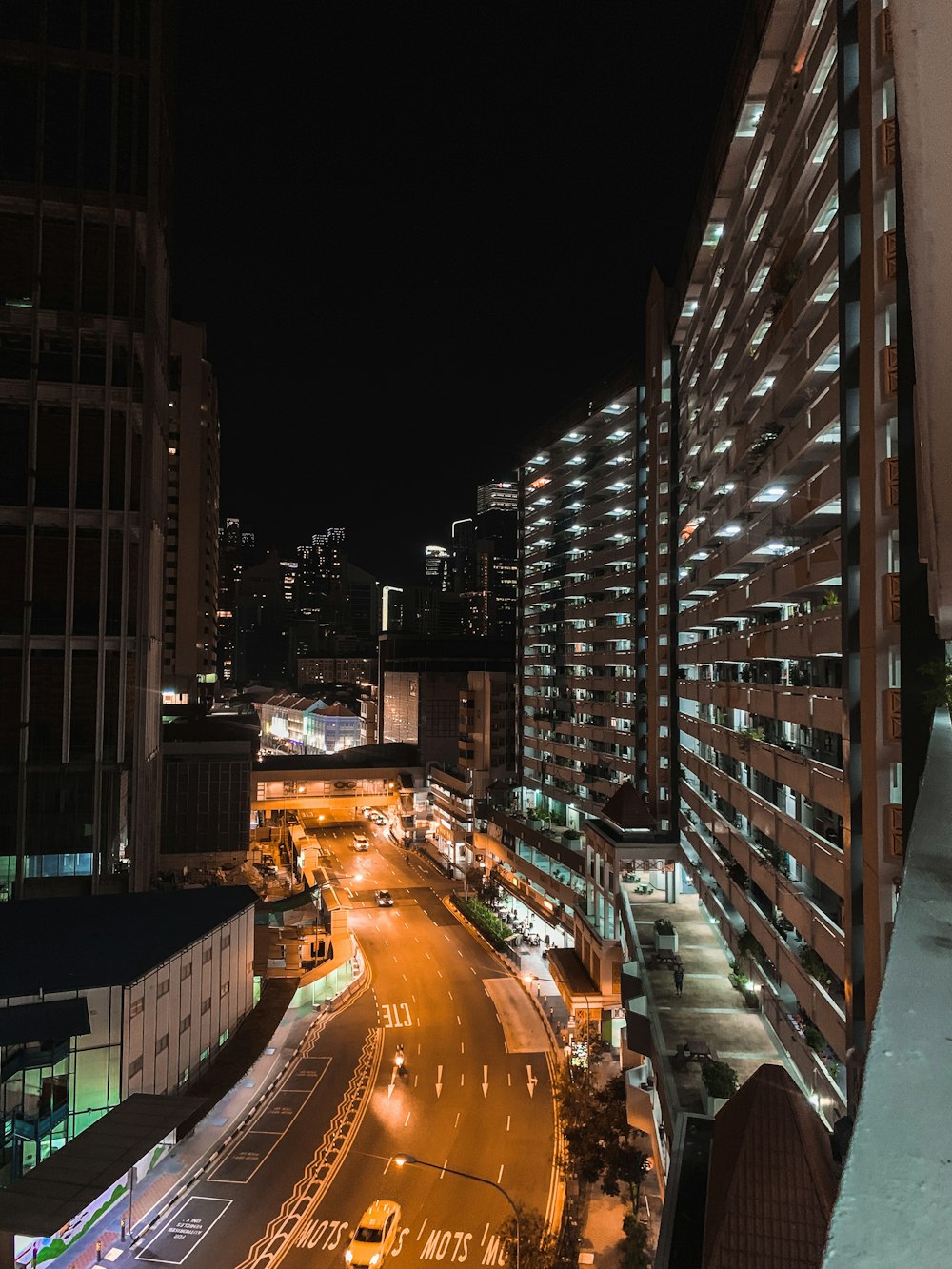 photo of high-rise buildings at night