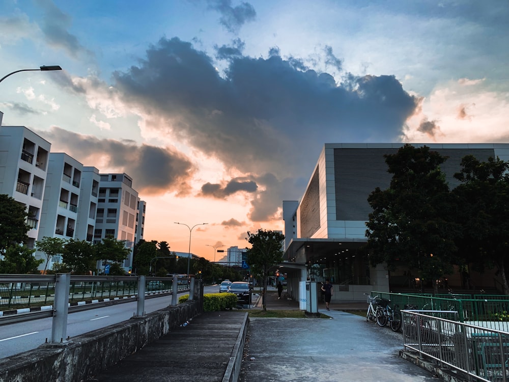 white concrete buildings