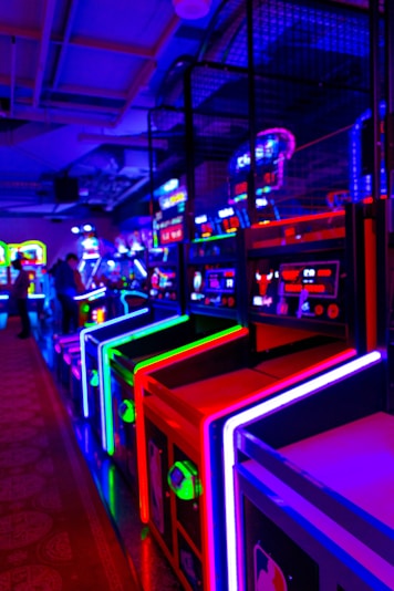 lighted arcade machines