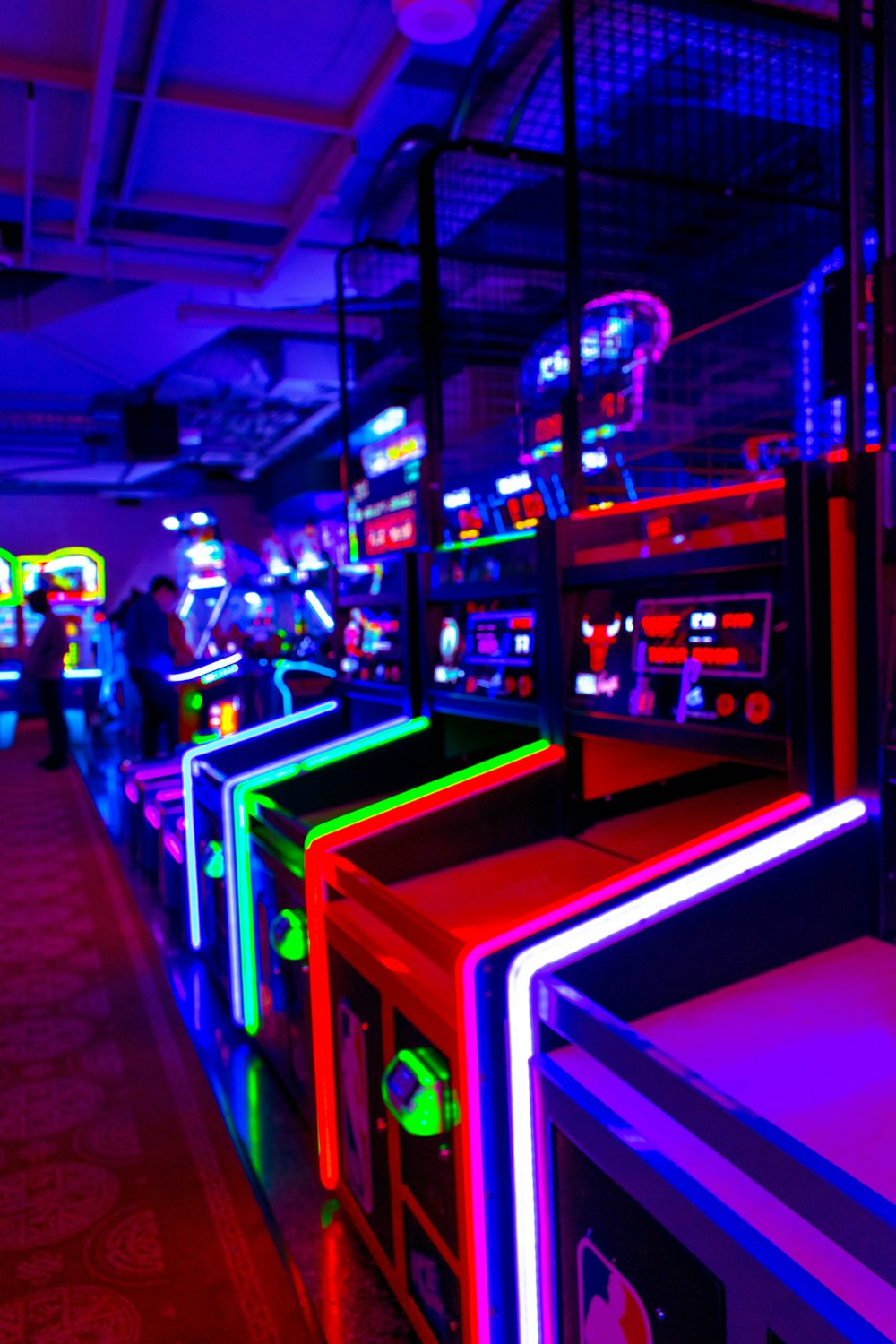 lighted arcade machines