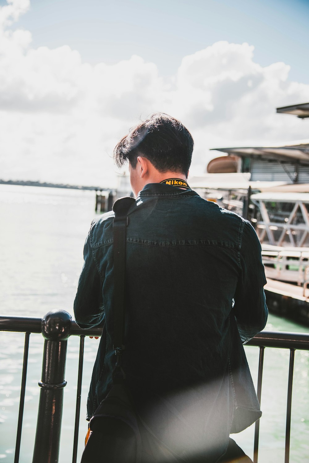 man looking at sea