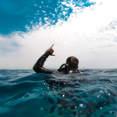 man underwater