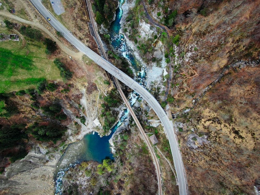 aerial view of bridge