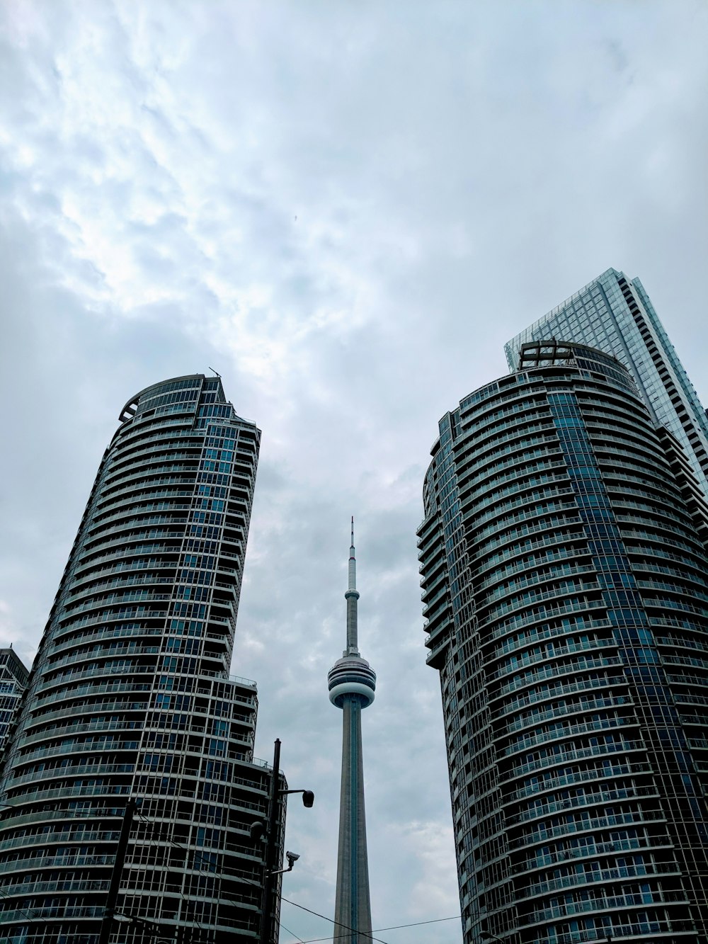 worm's eye view photography of CN tower