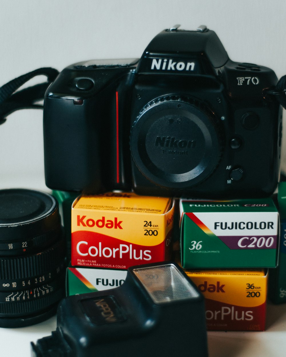 black Nikon F70 bridge camera