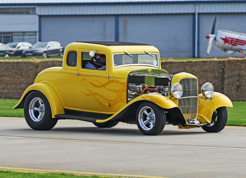 classic yellow car