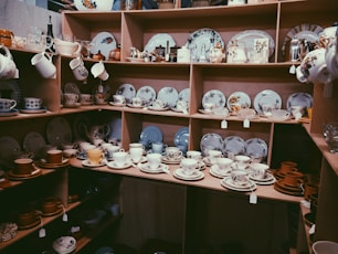 white ceramic plates
