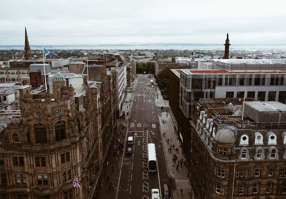 high-angle photography of busy city during daytime