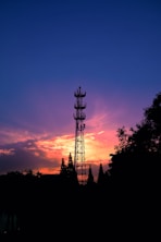silhouette photography of tower