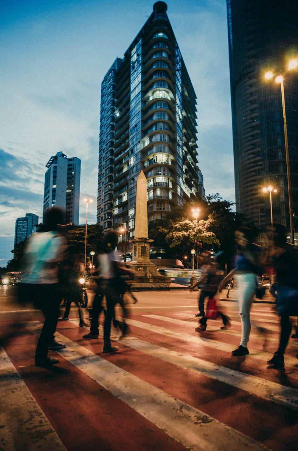 people passing on pedestrian lane