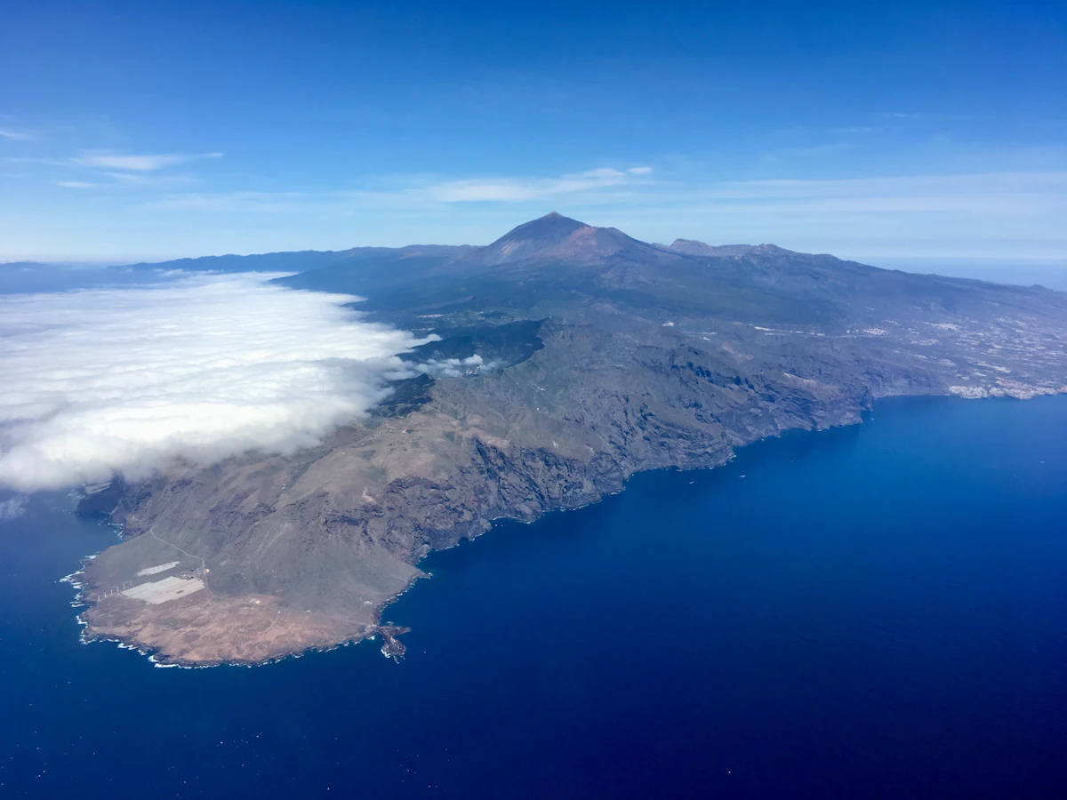 Aerial skyview of Tenerife island, Canary Islands