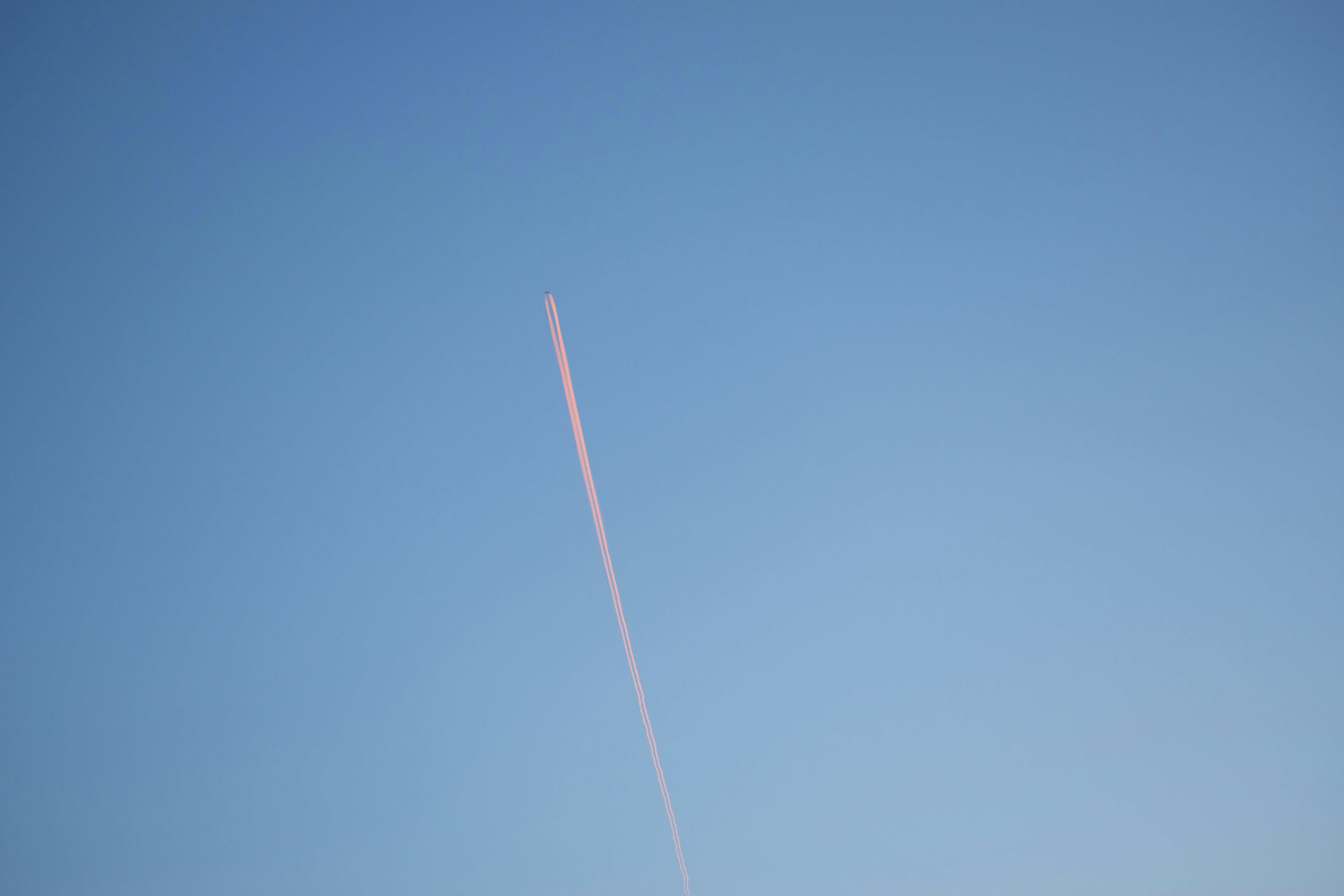 contrail with clear blue sky