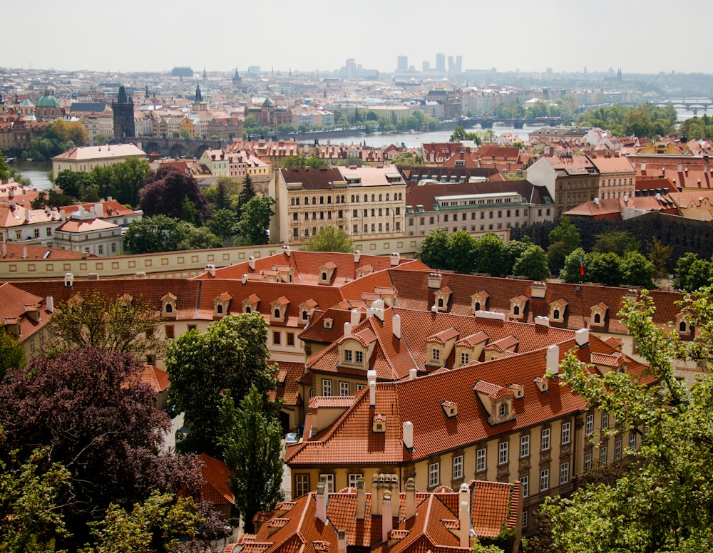 high-angle photo of city buildings