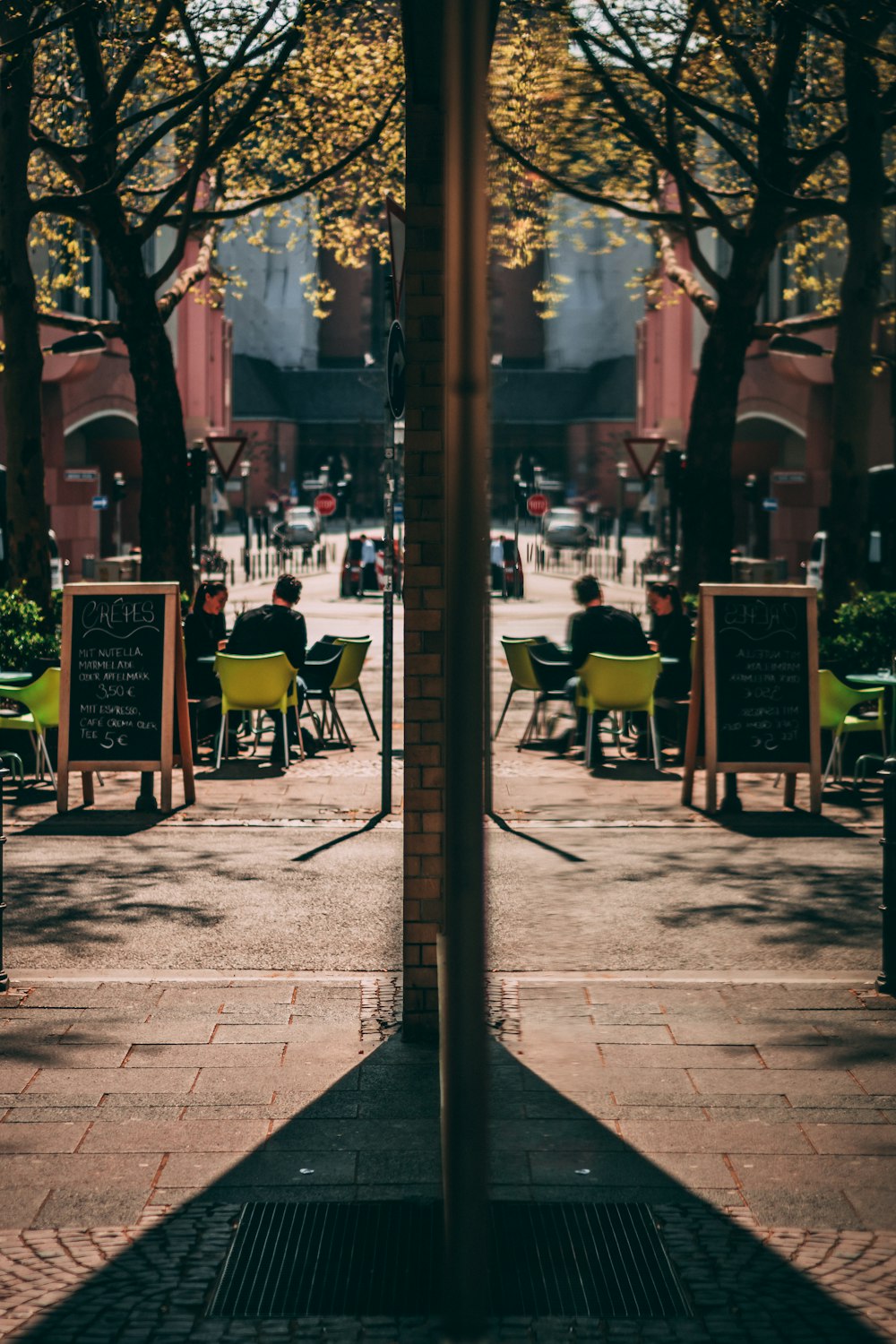 people sitting on yellow chair