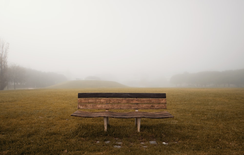 brown wooden bench