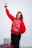women's red sweater
