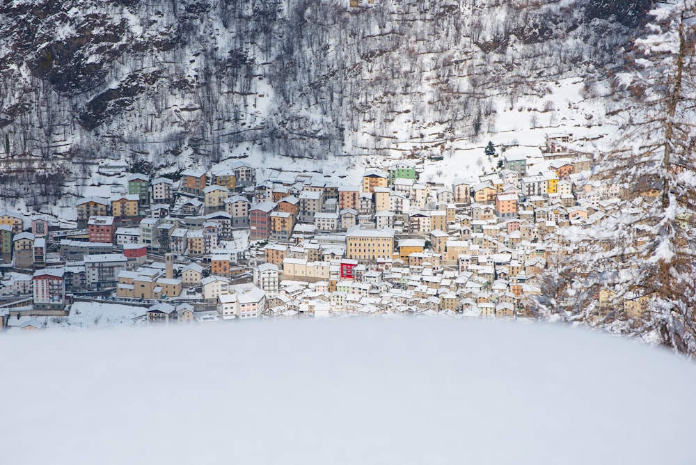 pueblo durante el invierno