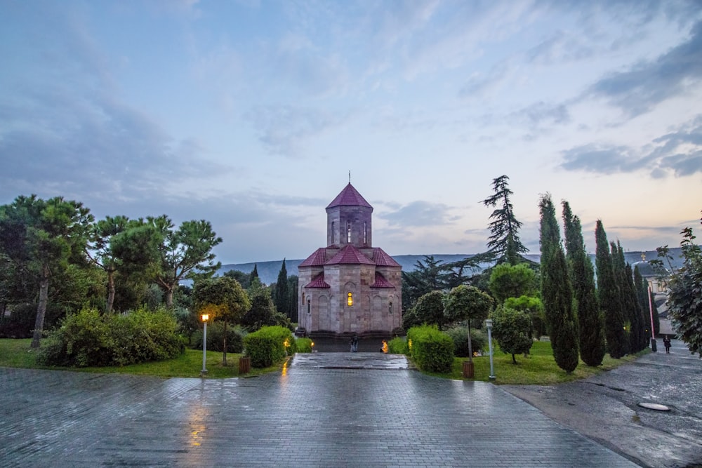 church and trees during day