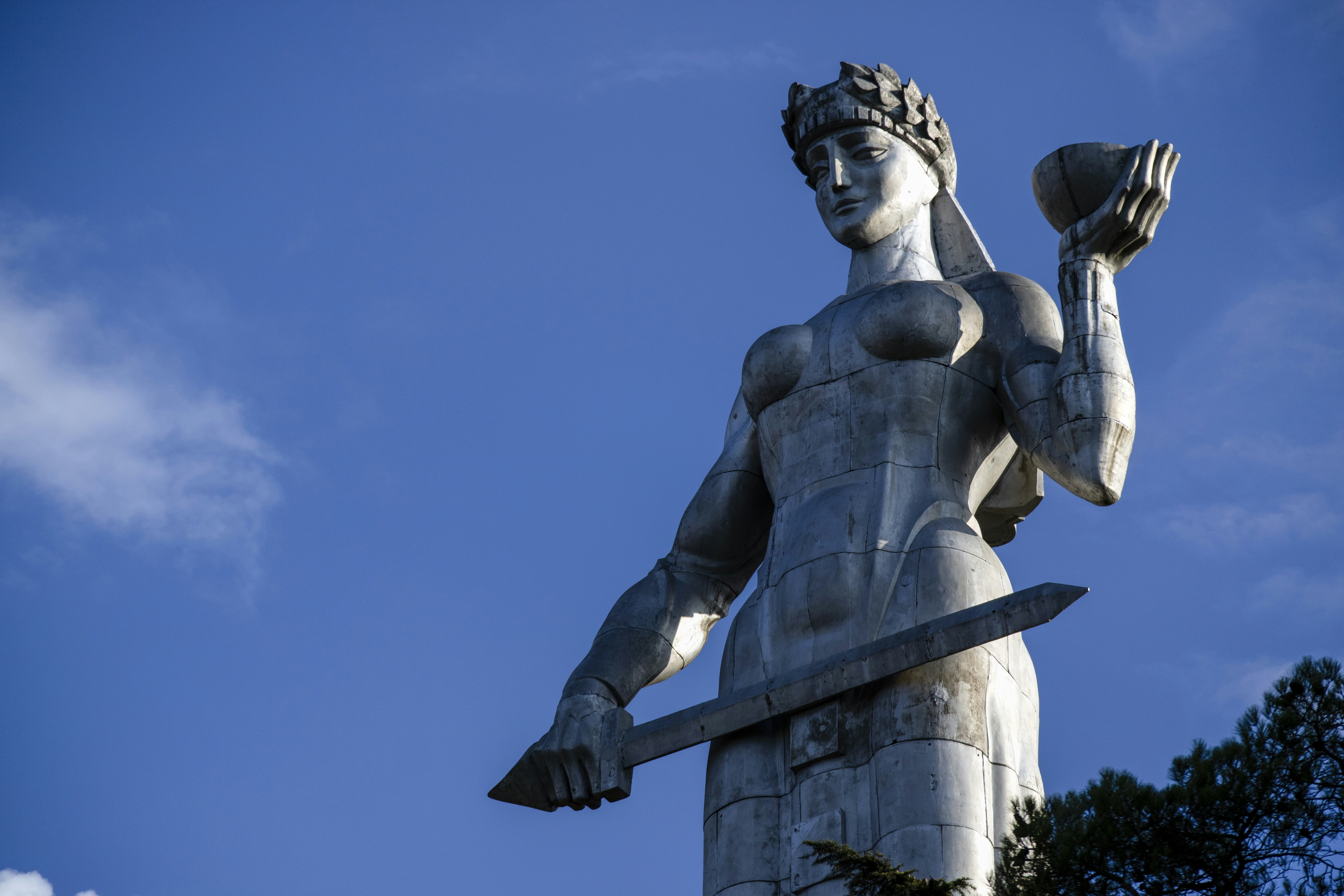 woman with sword statue, Tbilisi City, Georgia
