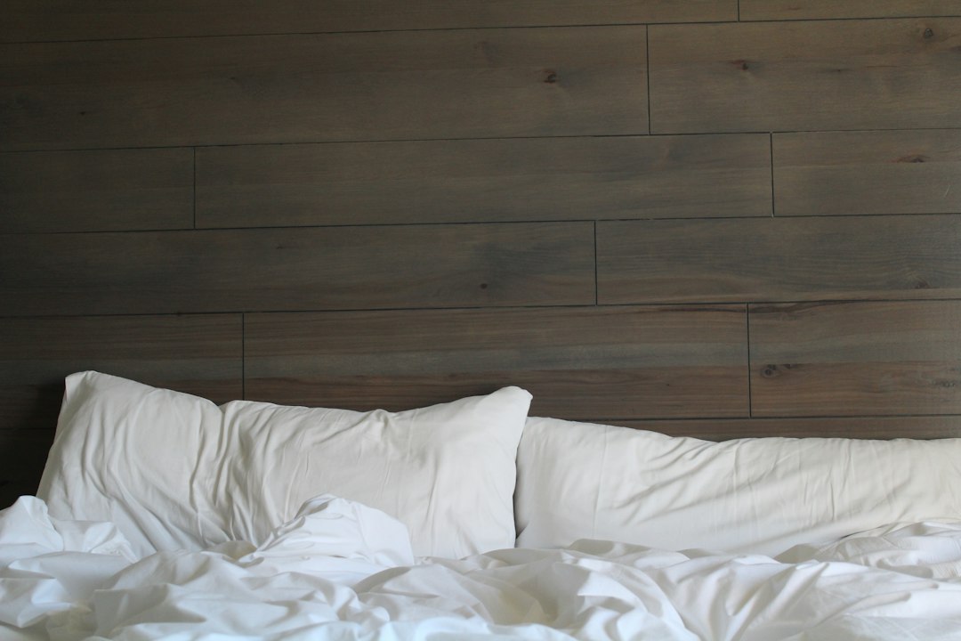 hotel room bed closeup