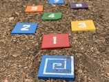 colorful number blocks on ground