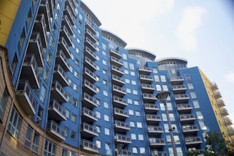 A modern residential building in an urban setting.