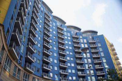 A modern residential building in an urban setting.