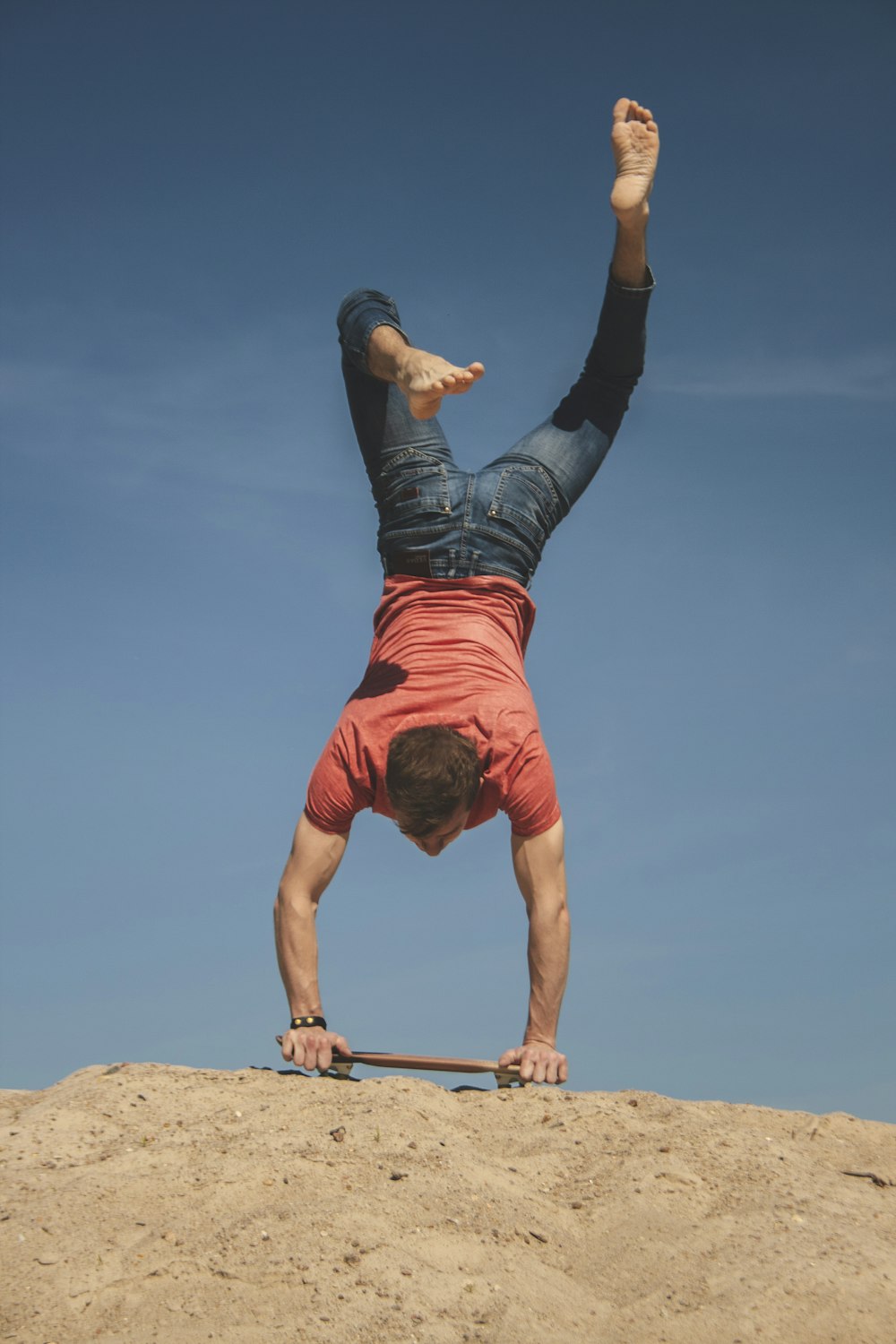 man standing with two hands