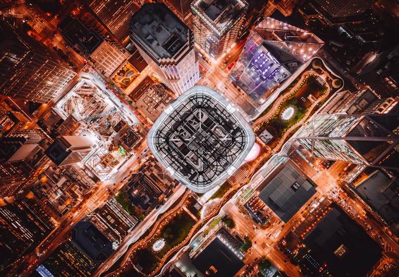 aerial photo of high-rise building