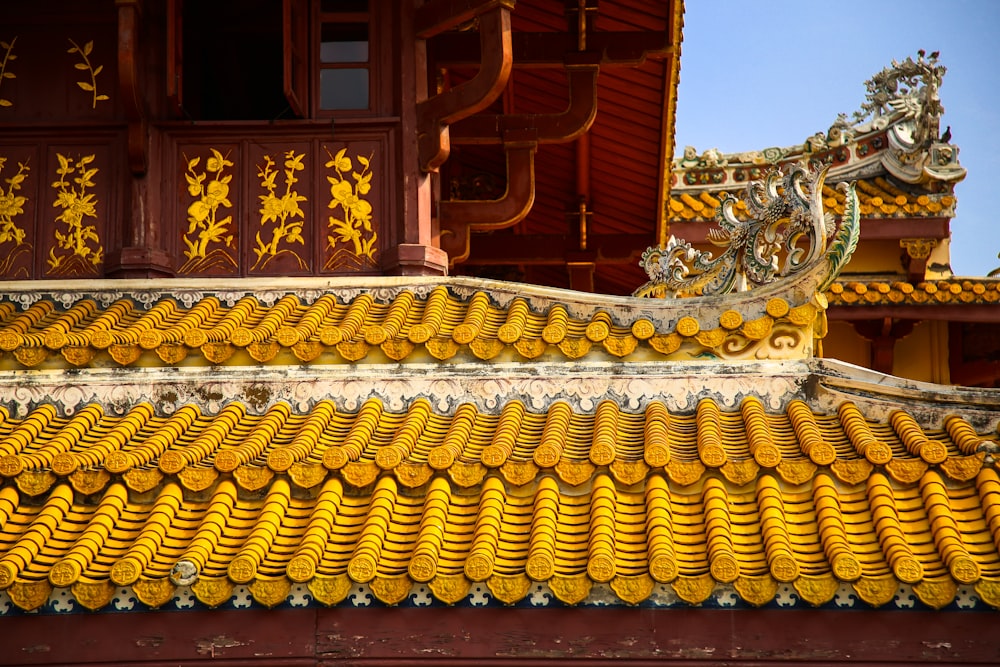 gold and orange wooden house