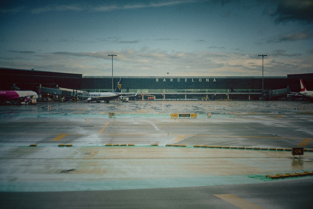 plane station under white clouds