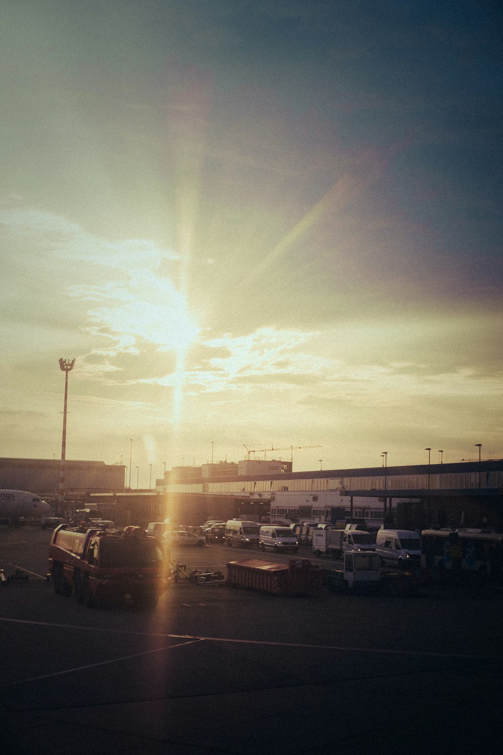 parking vehicle under golden hour