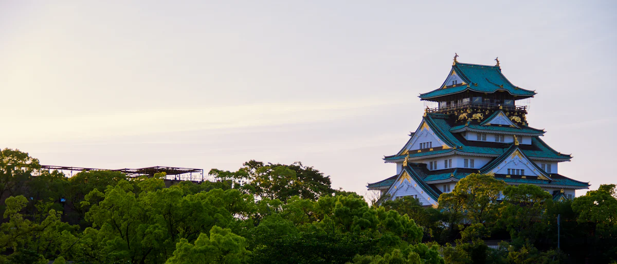 Osaka Castle at dusk