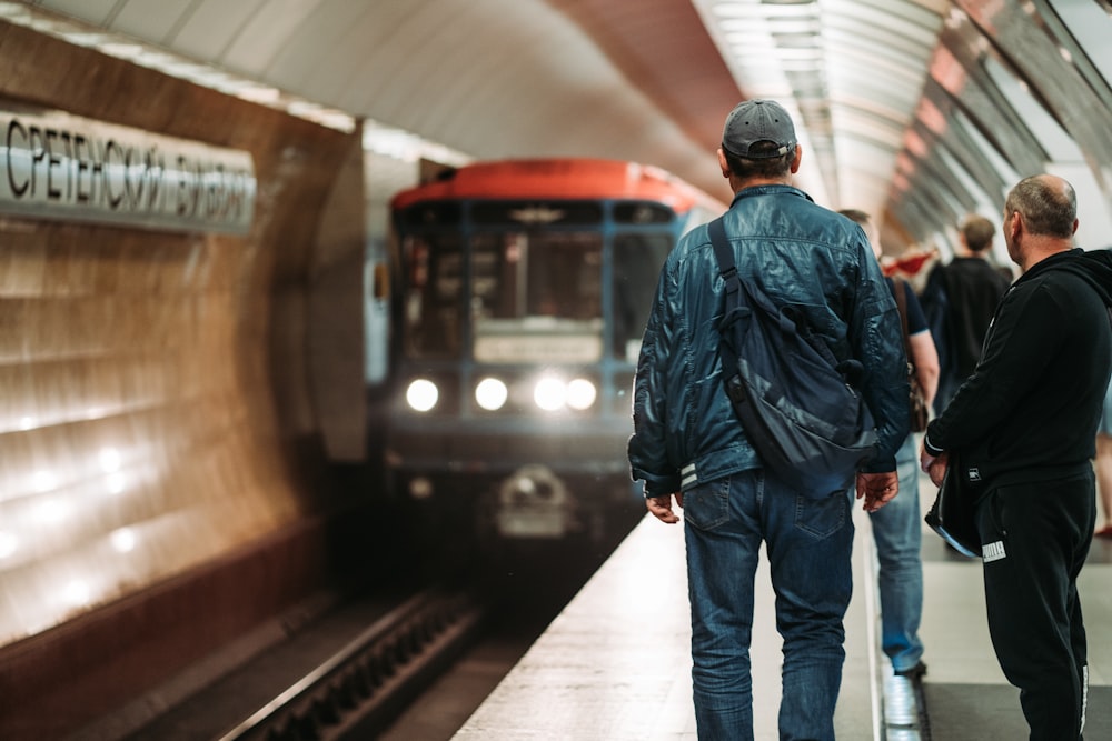 people in subway train station