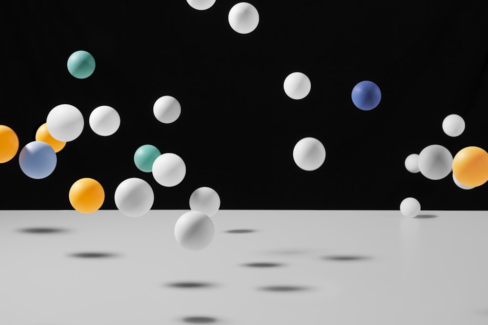 Ilustración de burbujas de colores variados