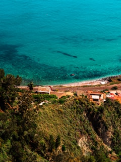 high-angle photography of blue beach