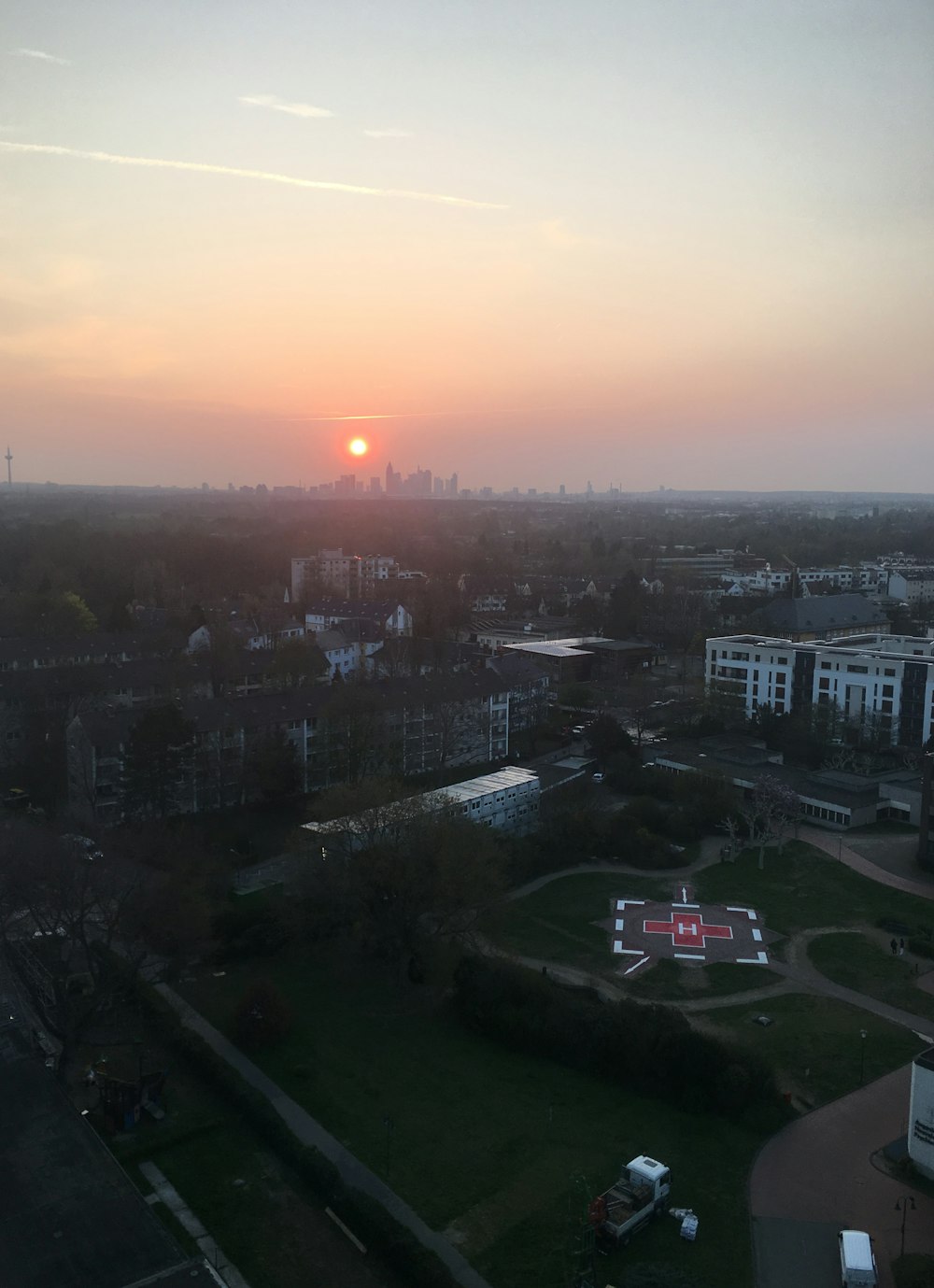 aerial photo of buildings