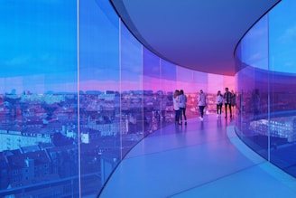 people on sky walk
