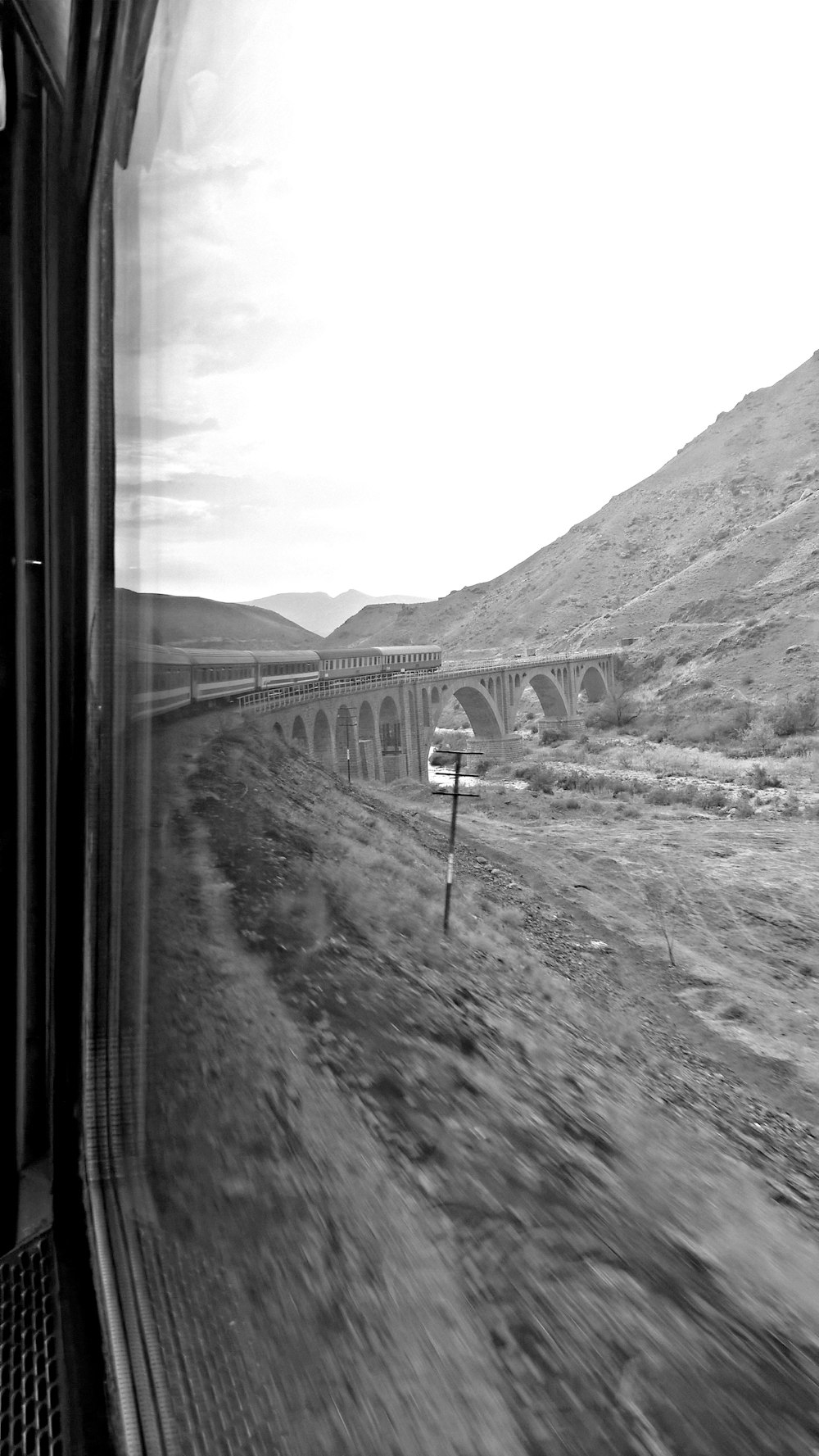 grayscale photo of train