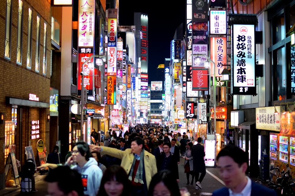 group of people walking on streets