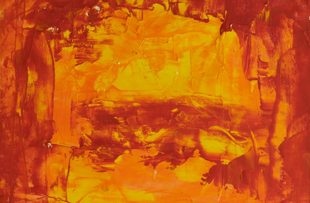 yellow and red abstract painting