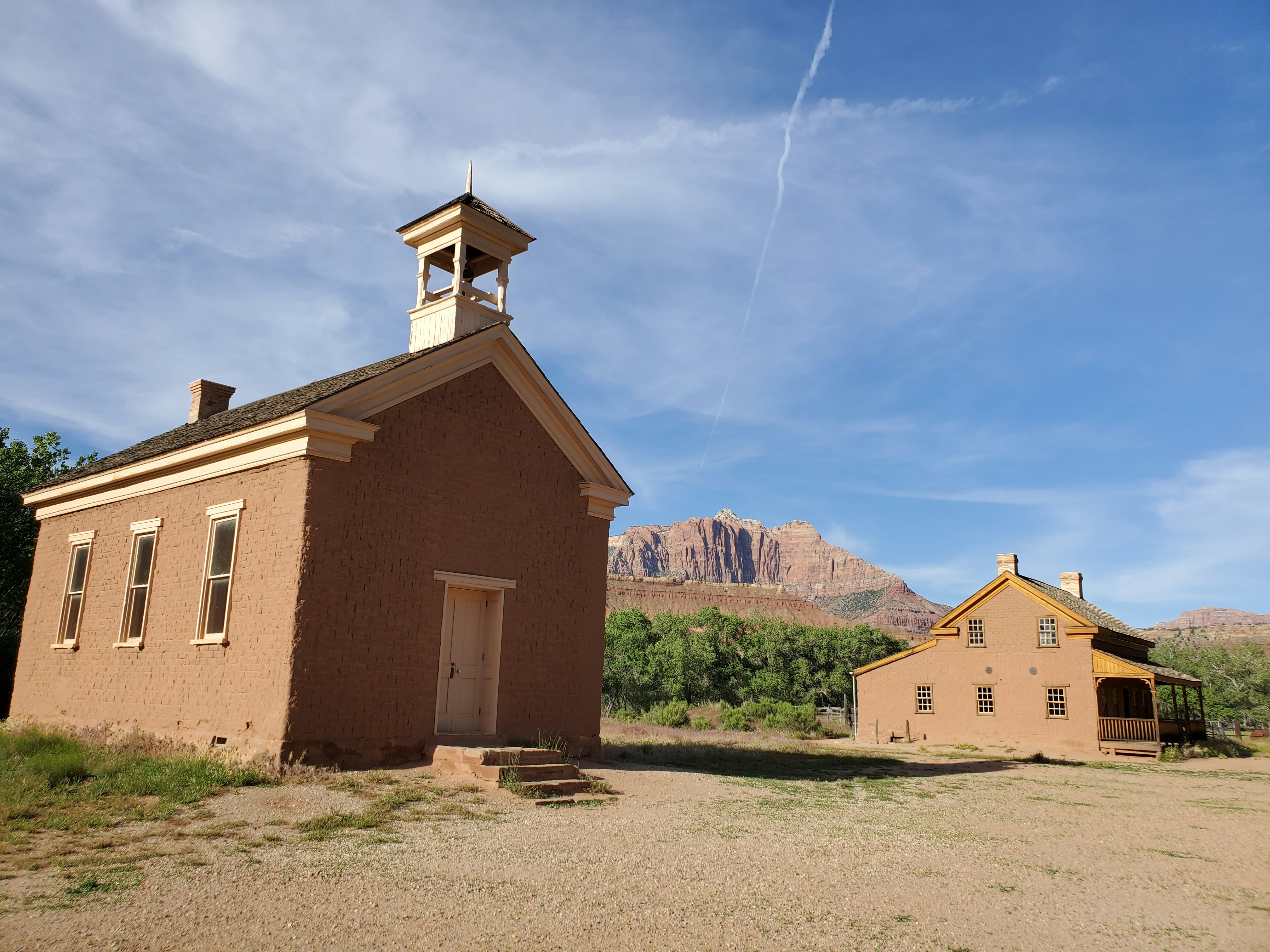 brown and white church building, 